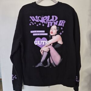 VGUC Olivia Rodrigo Guts World Tour Black Purple Graphic Sweatshirt